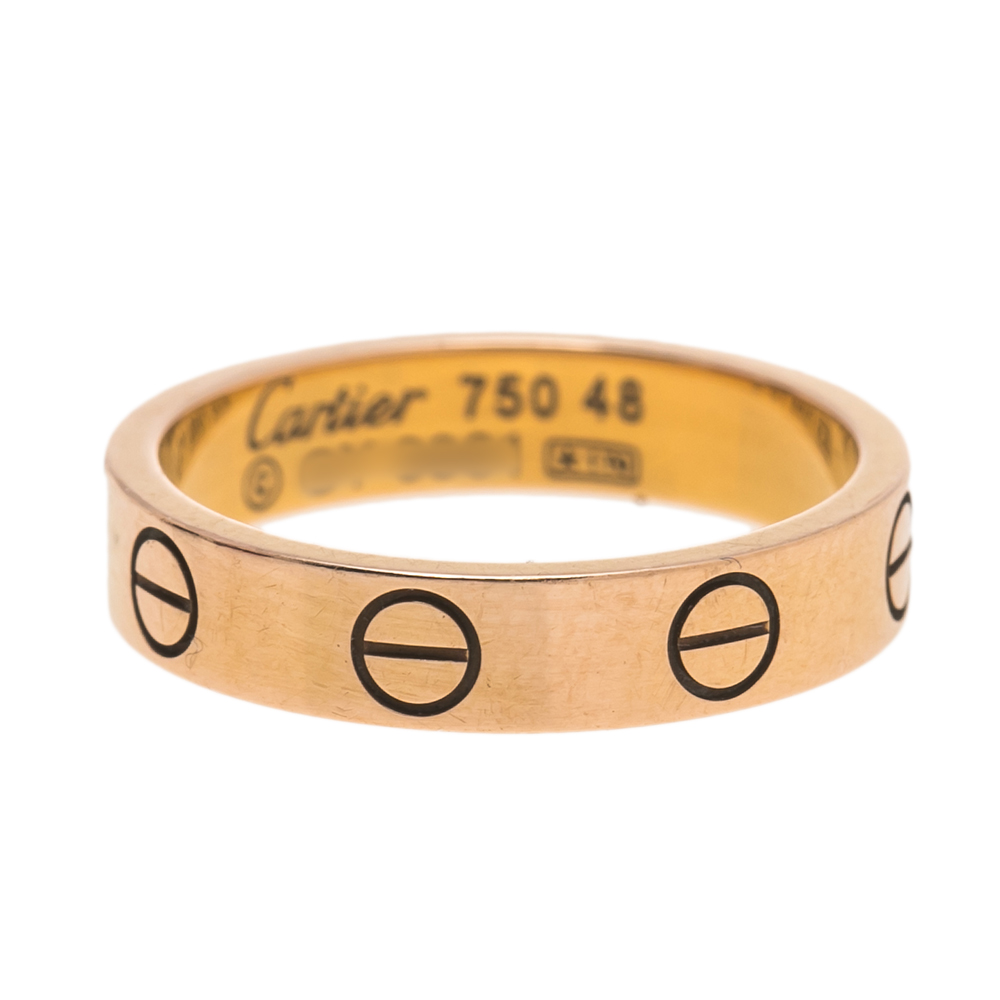 

Cartier Love 18K Rose Gold Band Ring Size