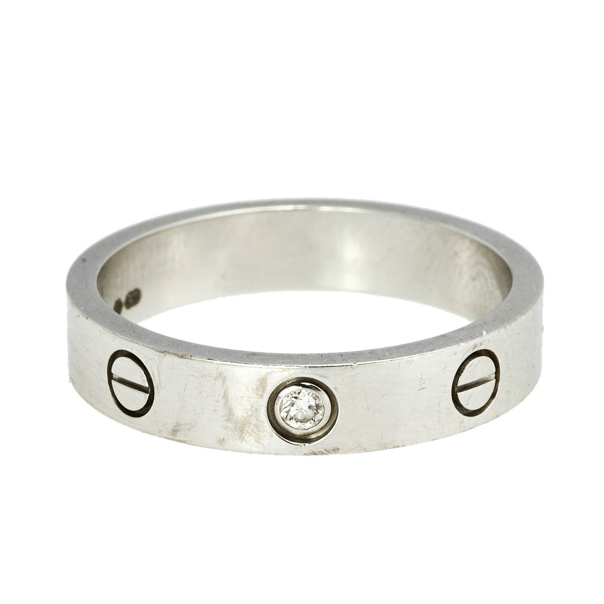 

Cartier Love 1 Diamond 18K White Gold Wedding Band Ring Size