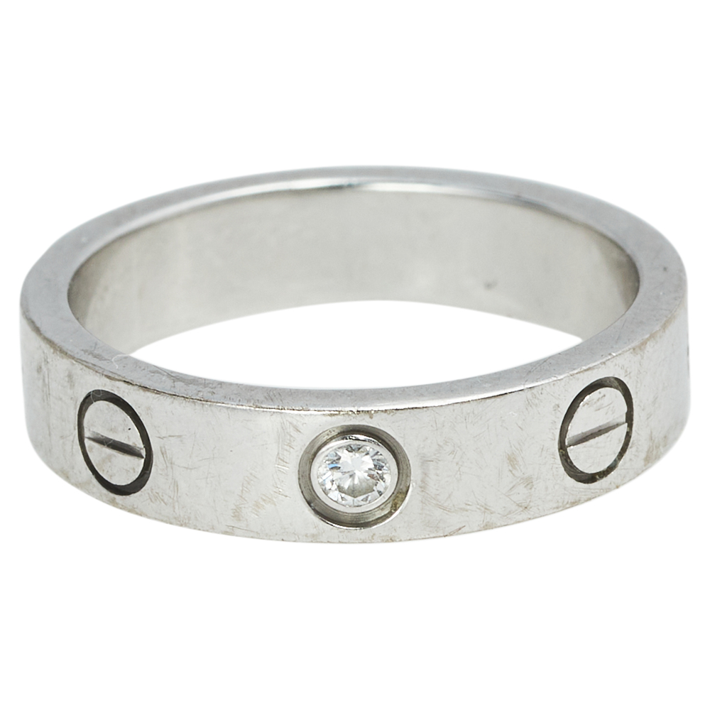 

Cartier Love 1 Diamond 18K White Gold band Ring Size