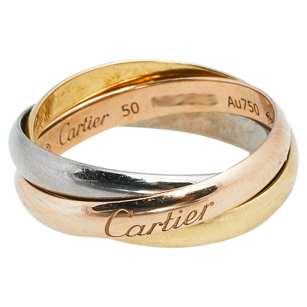 

Cartier Trinity de Cartier 18K Three Tone Gold Rolling Ring Size