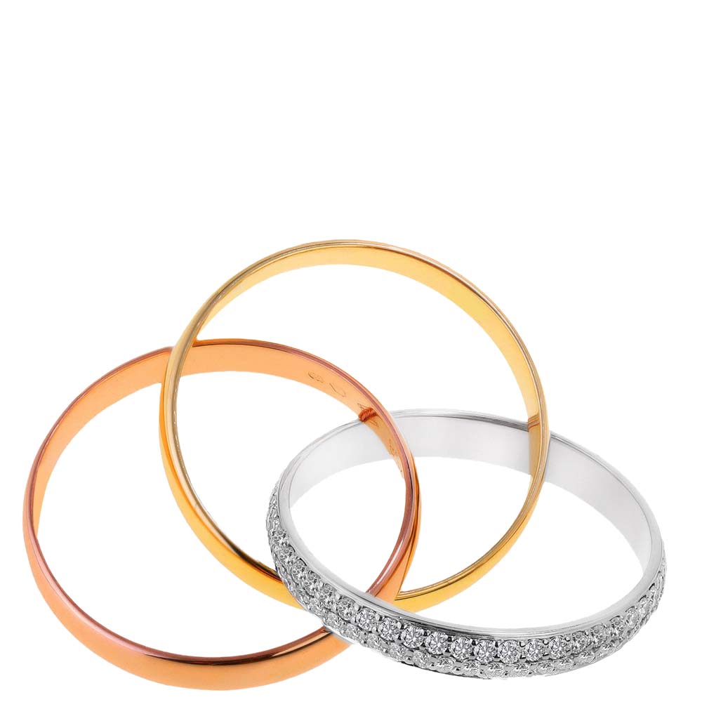

Cartier Trinity 18K Yellow, Rose and White Gold Diamond Ring EU