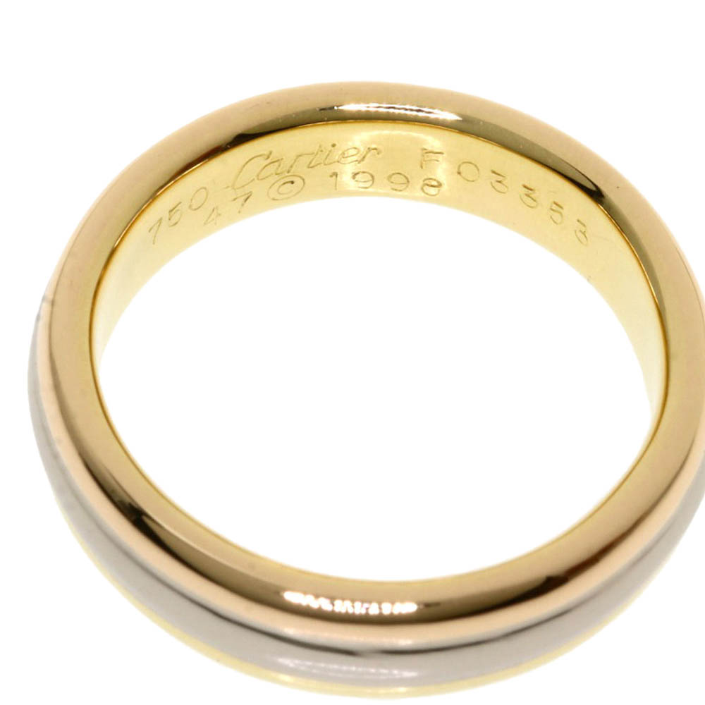 

Cartier Trinity Band 18K Yellow, Rose and White Gold Ring EU