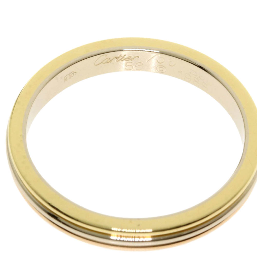 

Cartier Trinity Band 18K Yellow, Rose and White Gold Ring EU