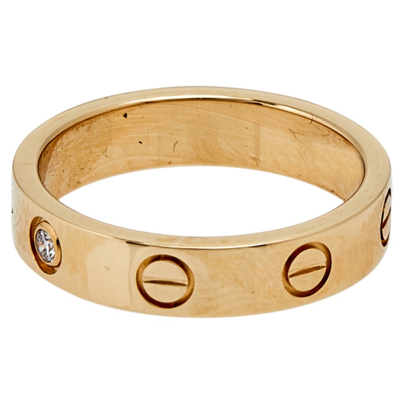 

Cartier Love 1 Diamond 18K Rose Gold Wedding Band Ring Size