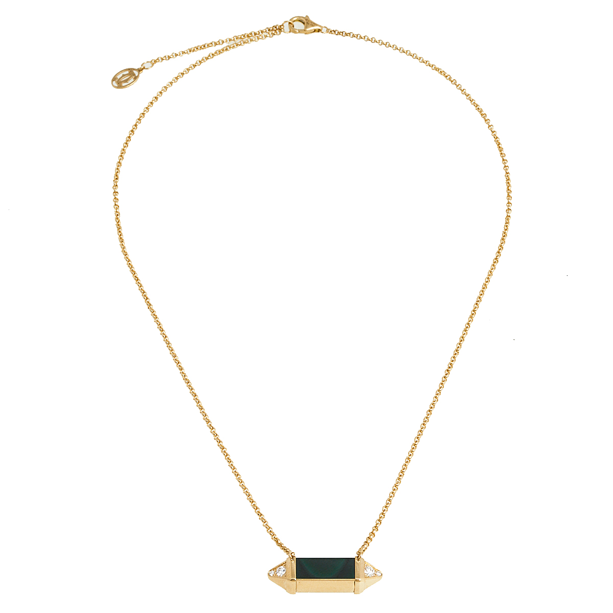 

Cartier Les Berlingots De Cartier Malachite & Diamond 18K Yellow Gold Medium Model Pendant Necklace