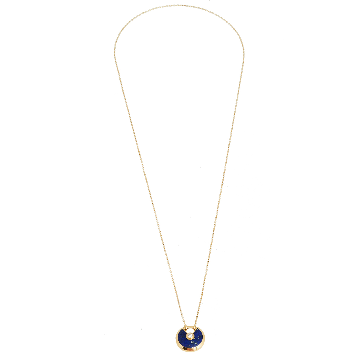 

Cartier Amulette De Cartier Lapis Lazuli Diamond 18K Yellow Gold Necklace SM