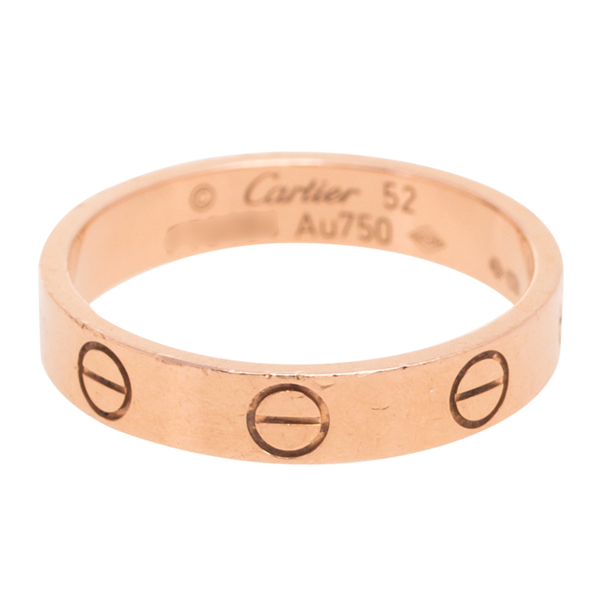

Cartier Love 18K Rose Gold Narrow Wedding Band Ring Size