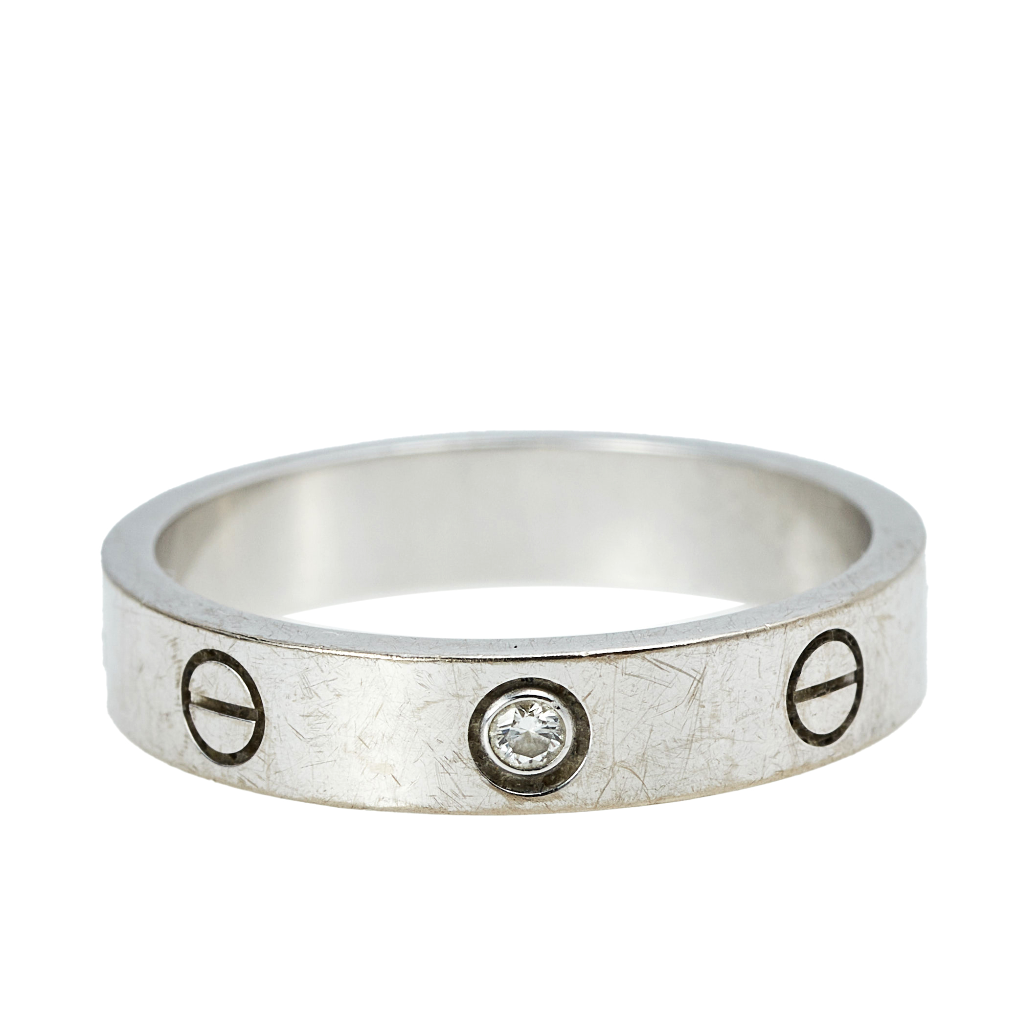 

Cartier Love 1 Diamond 18K White Gold Wedding Band Ring Size