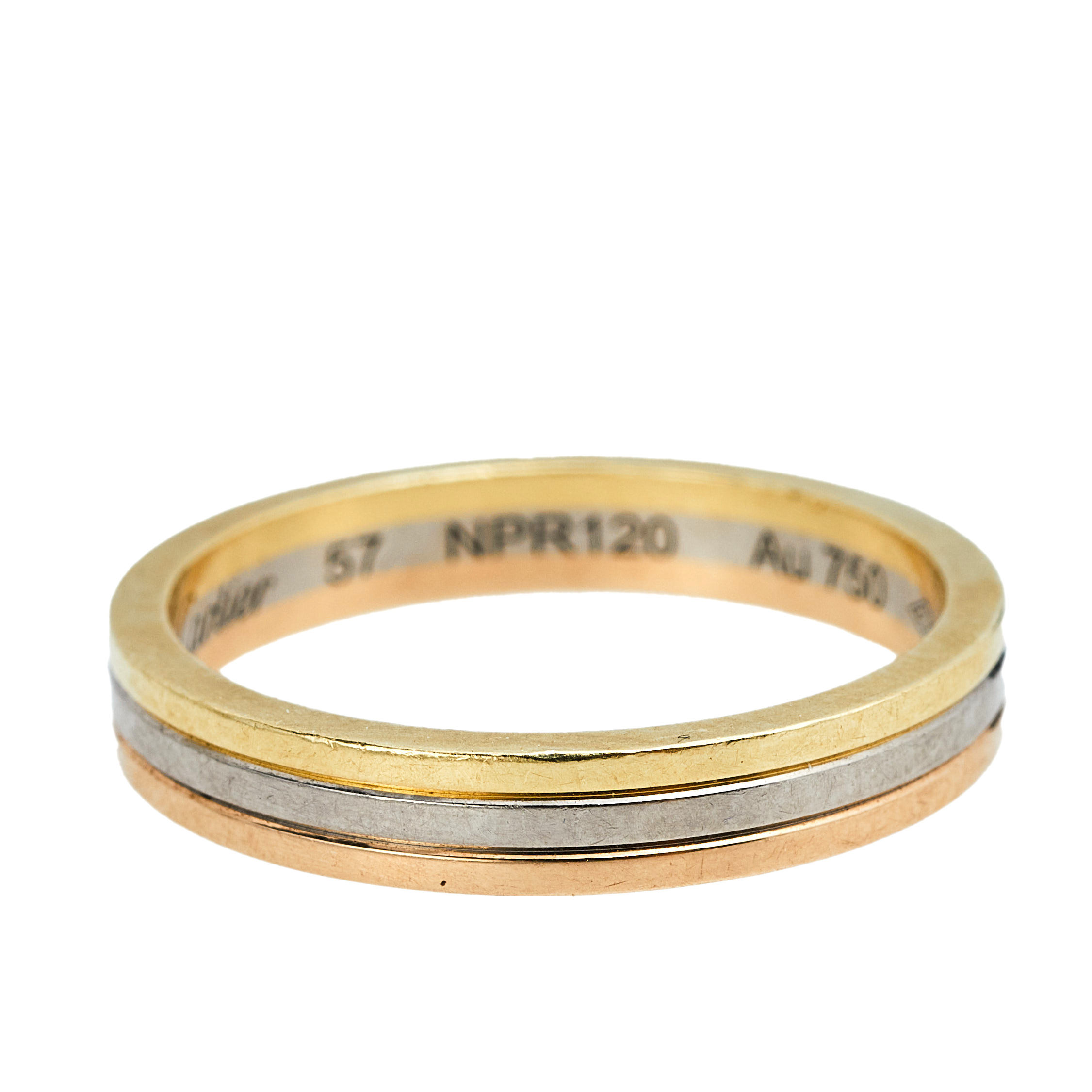 

Cartier Trinity 18K Three Tone Gold Wedding Band Ring Size