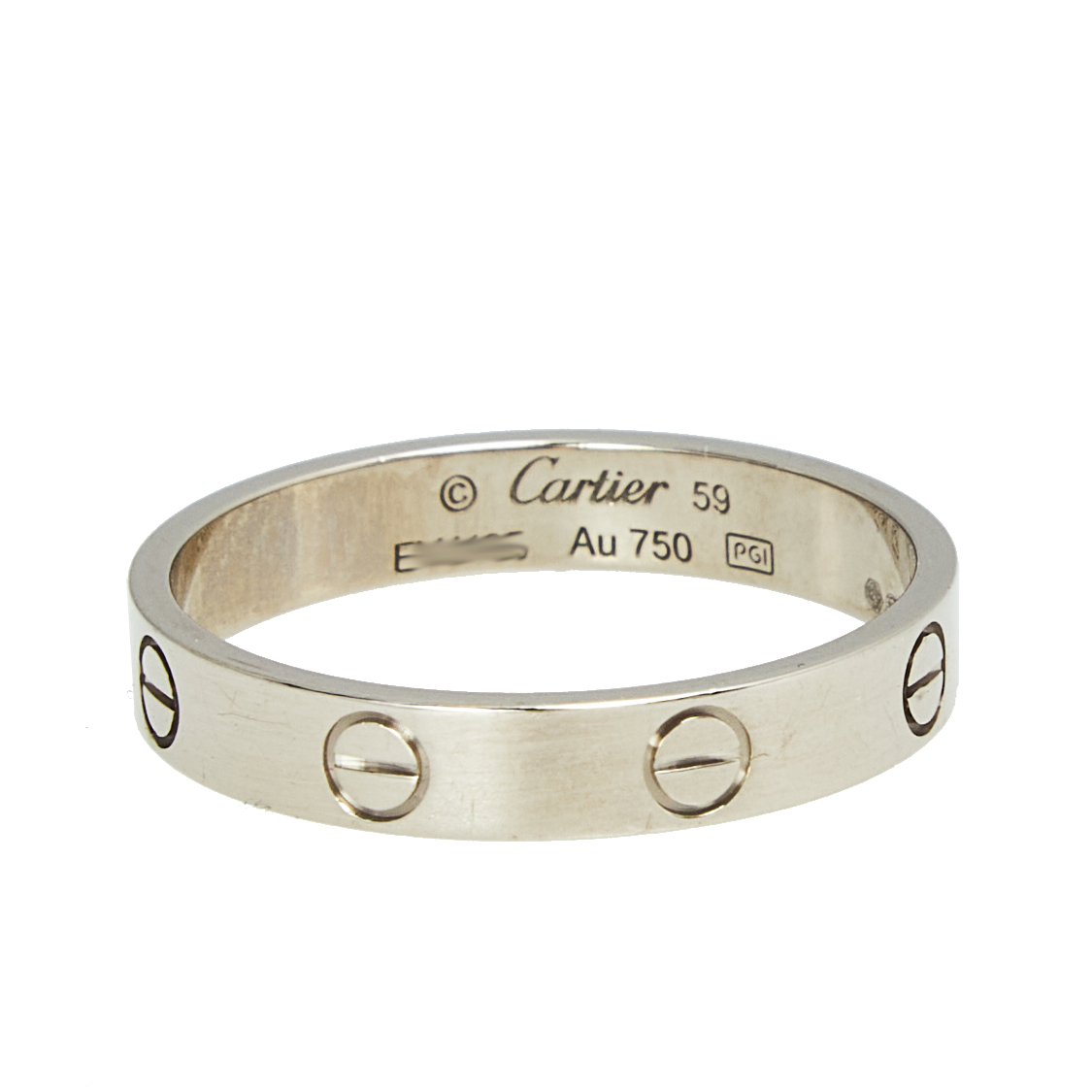 

Cartier Love 18K White Gold Narrow Wedding Band Ring Size