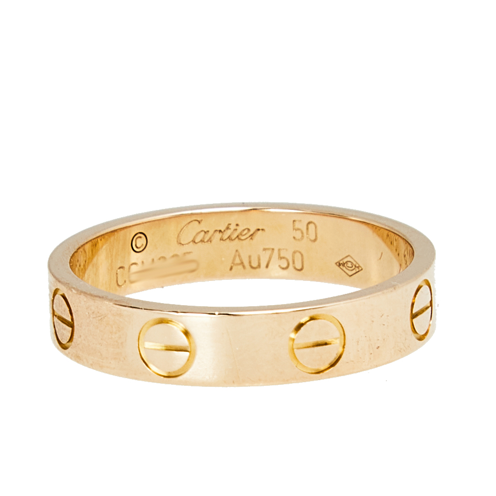 

Cartier Love 18K Rose Gold Narrow Wedding Band Ring Size