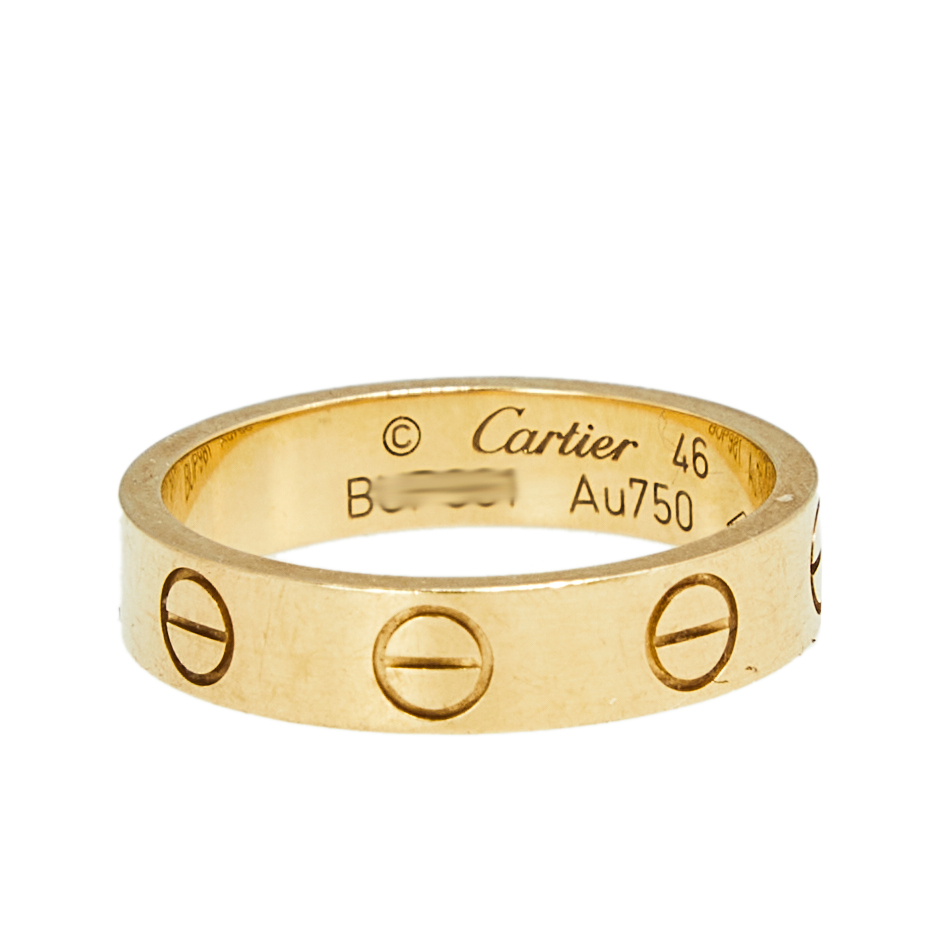 

Cartier Love 18k Yellow Gold Narrow Wedding Band Ring Size