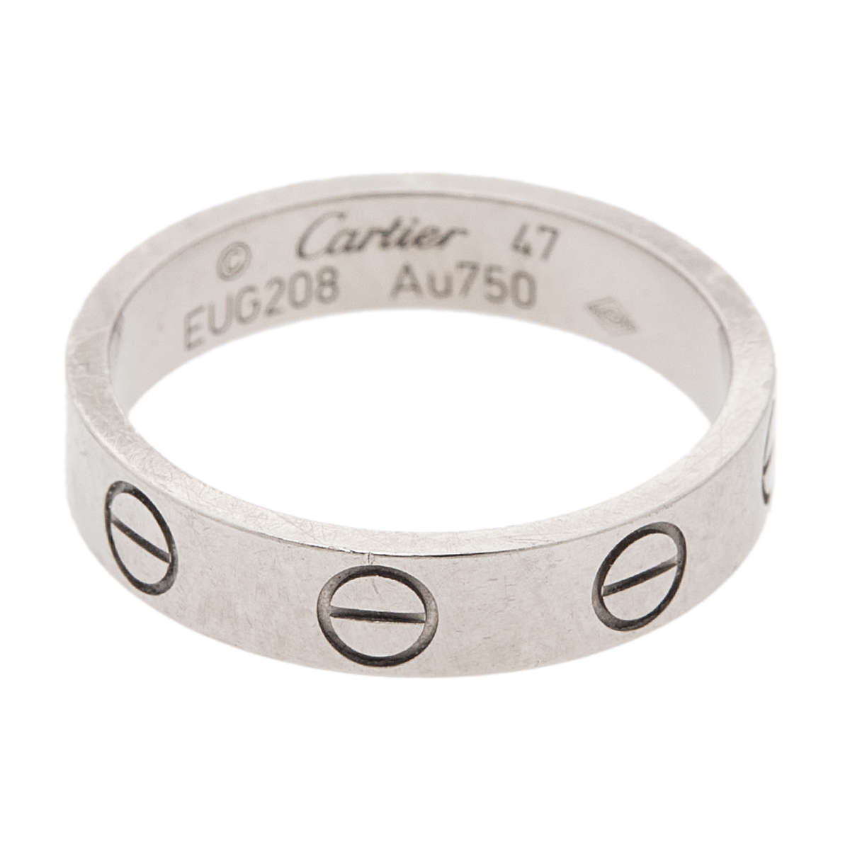 

Cartier Love 18K White Gold Narrow Wedding Band Ring Size