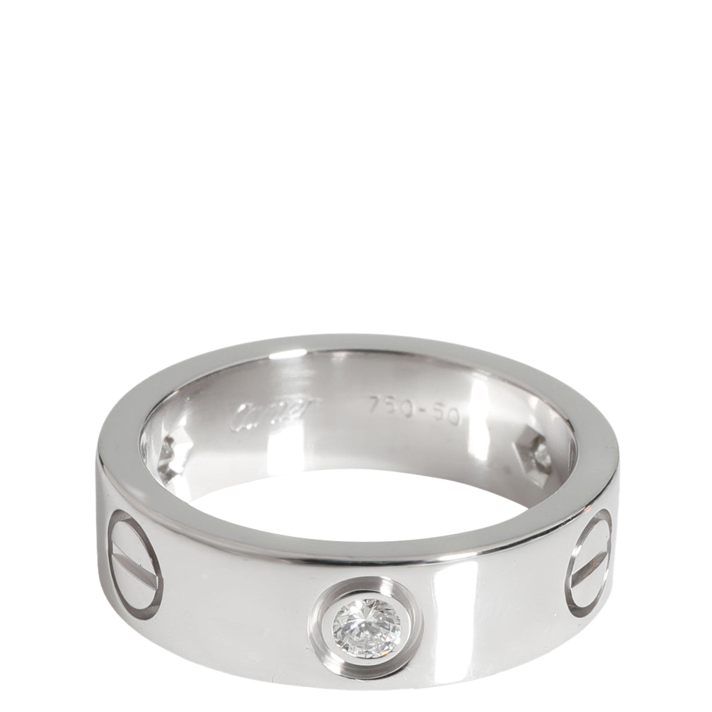 

Cartier 18k White Gold 0.22 CTW Diamond Love Ring Size EU