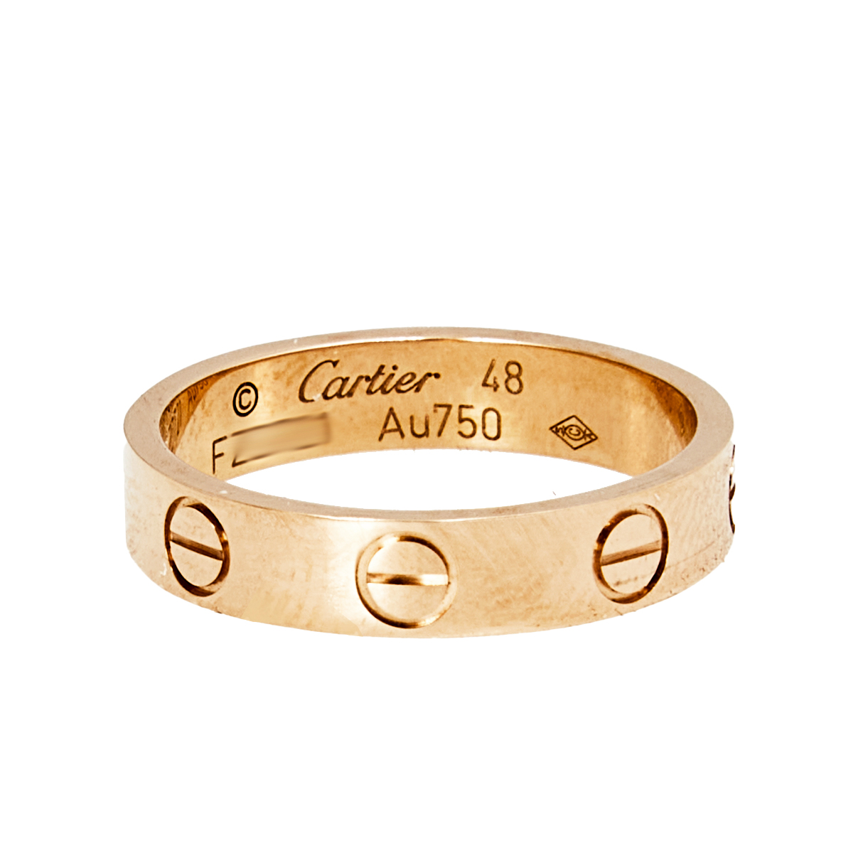 

Cartier Love 18K Rose Gold Narrow Wedding Band Ring 48