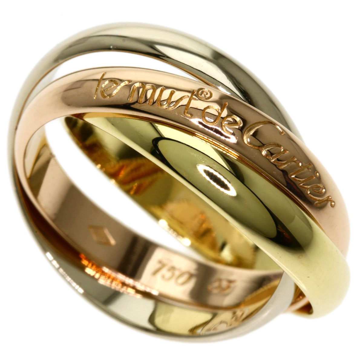 

Cartier Les Must De Cartier Trinity 18K Yellow, Rose and White Gold Ring EU