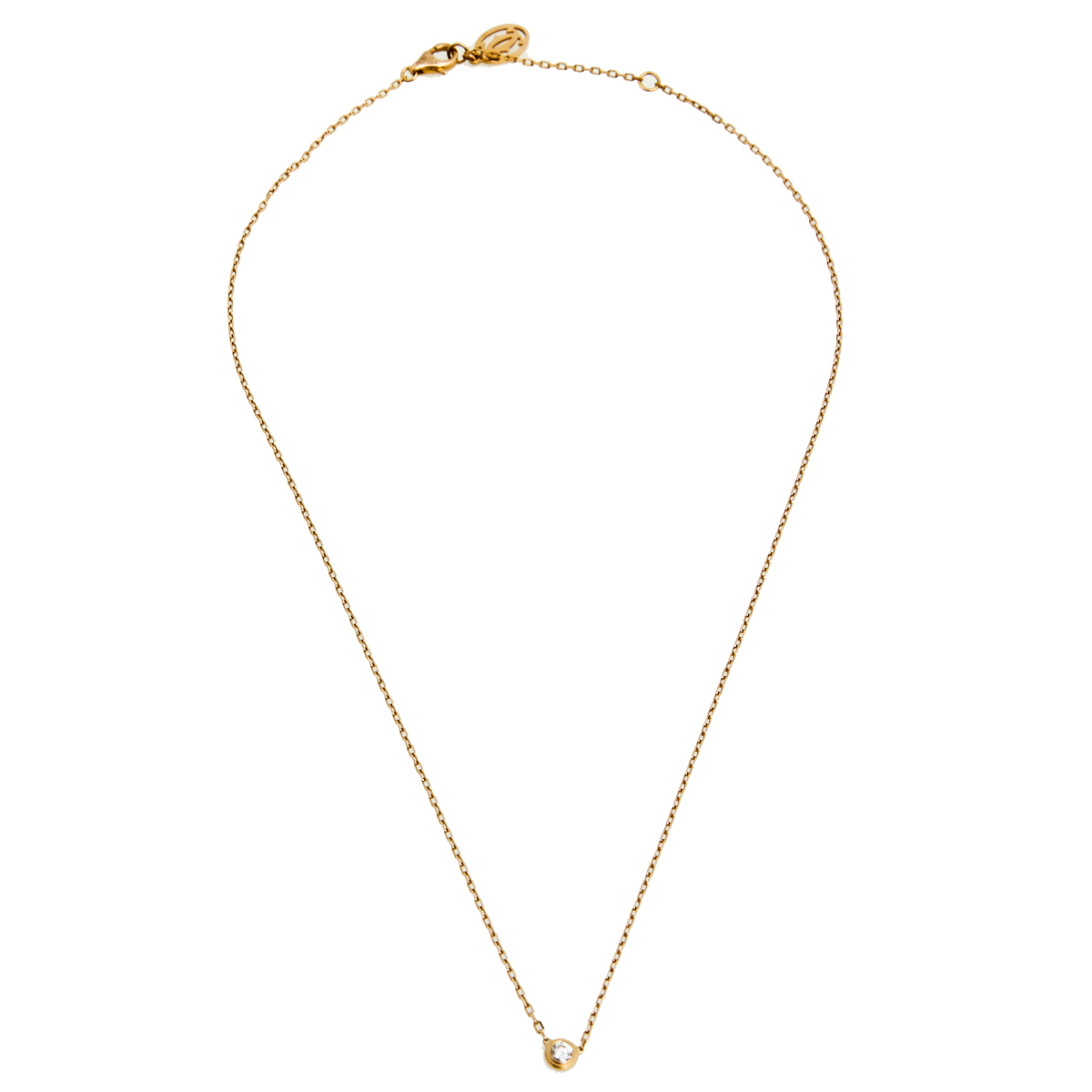 

Cartier Diamants Légers Diamond 18k Rose Gold SM Motif Chain Necklace