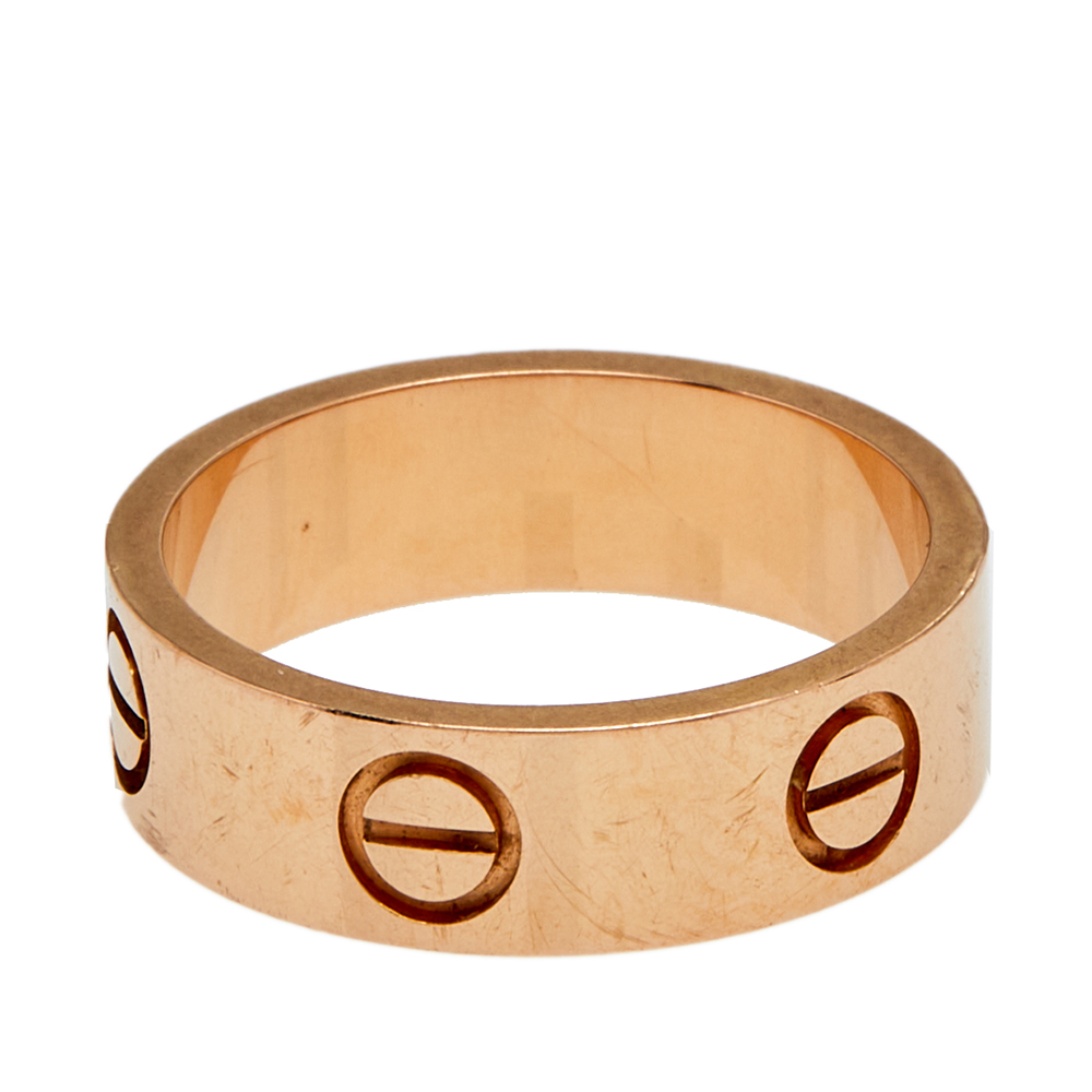 

Cartier Love 18K Rose Gold Band Ring Size
