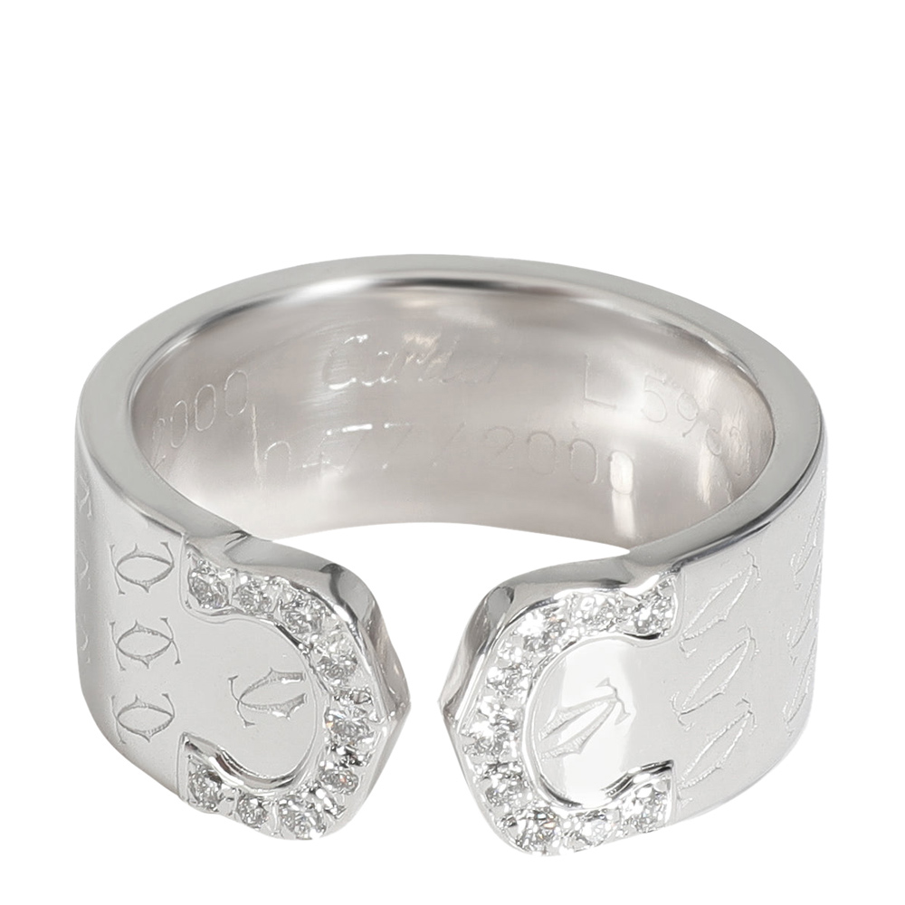 

Cartier C De Cartier 18K White Gold Diamond Ring EU 51