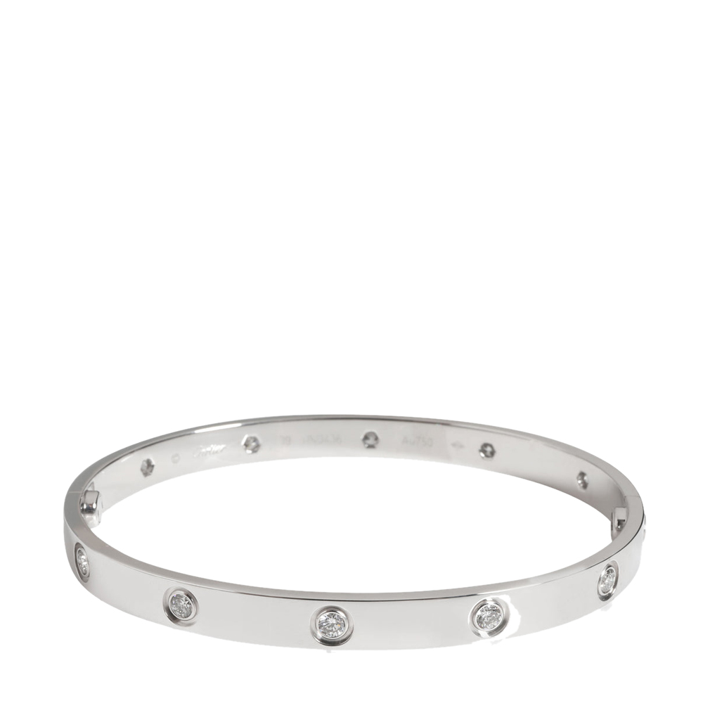 

Cartier Love 18K White Gold Diamond Bracelet 19