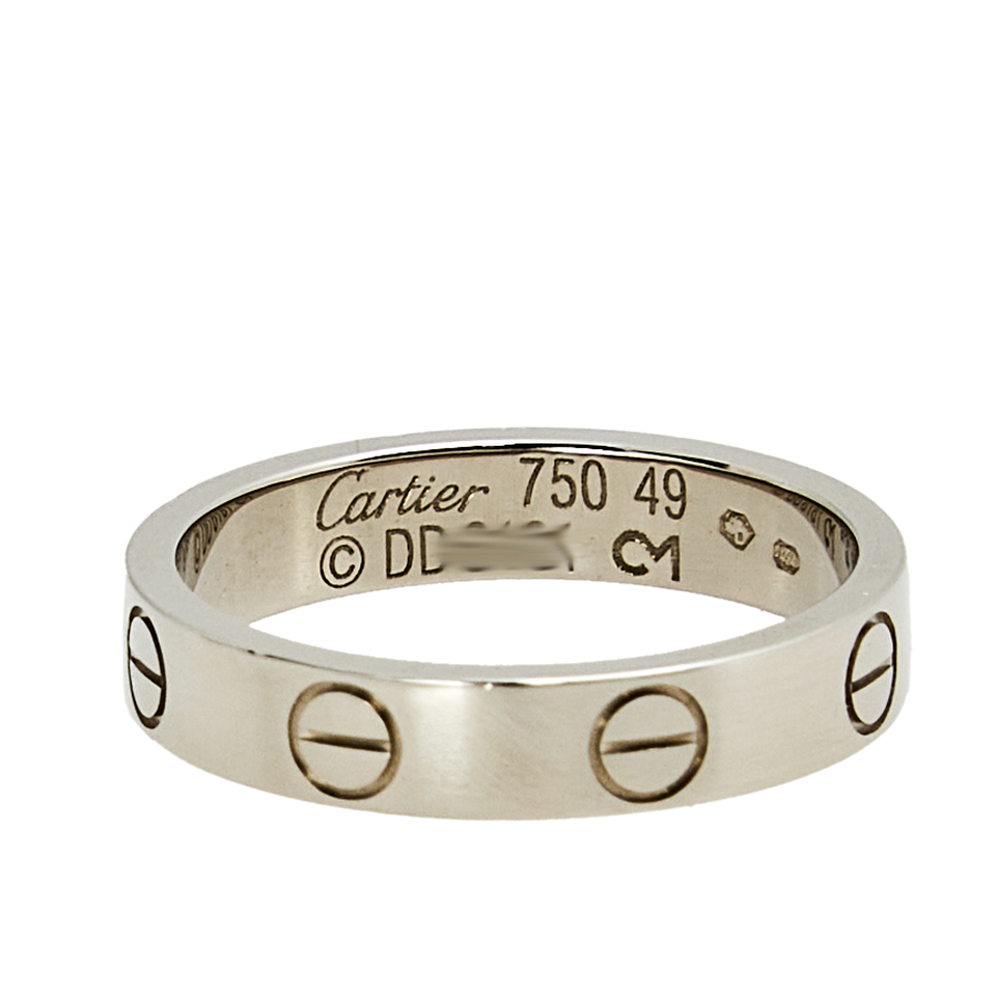 

Cartier Love 18k White Gold Narrow Wedding Band Ring Size