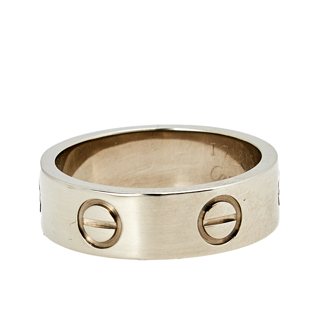 

Cartier Love 18K White Gold Band Ring Size