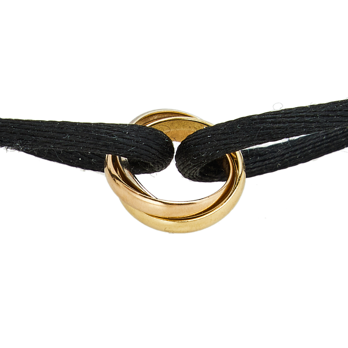 

Cartier Trinity de Cartier 18k Three Tone Gold Black Adjustable Cord Bracelet