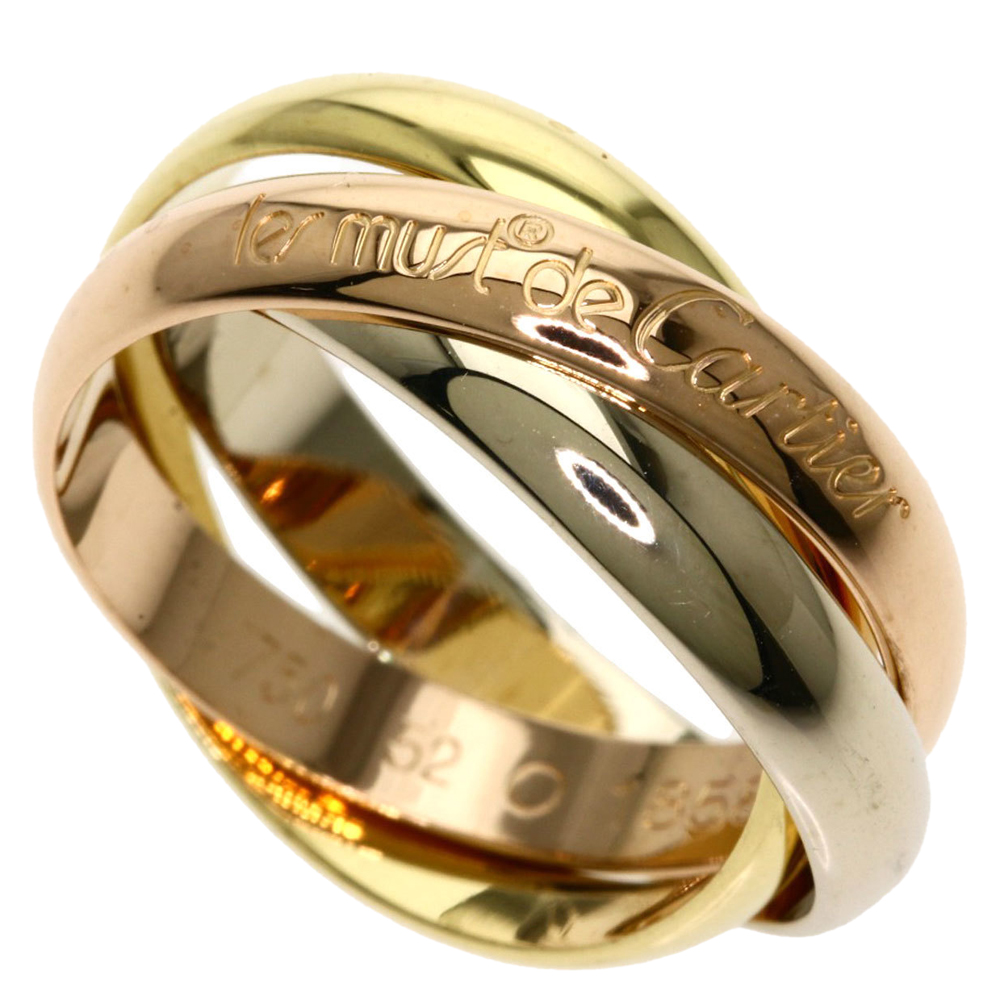 

Cartier Les Must De Cartier Trinity 18K Yellow, Rose and White Gold Ring EU