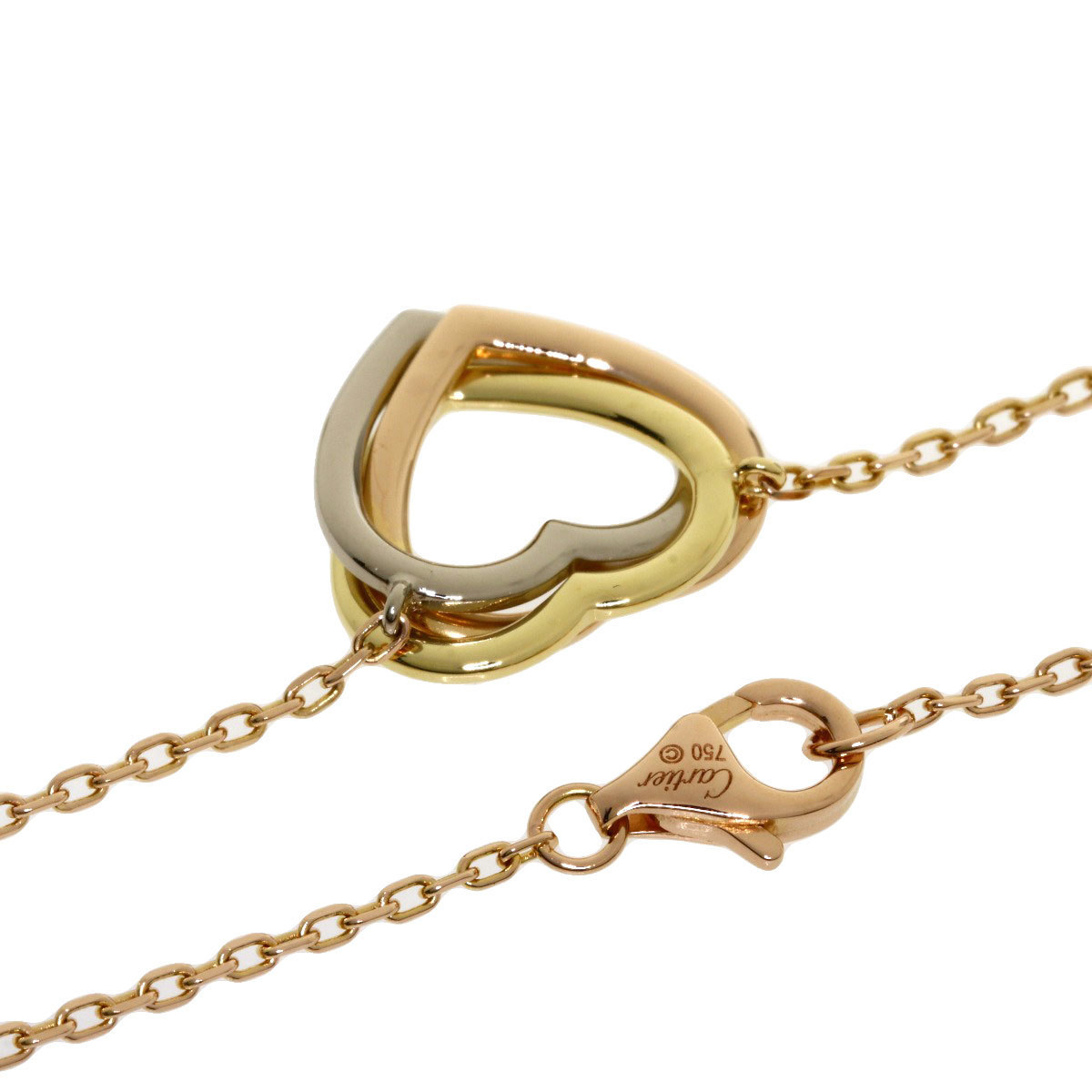 

Cartier Trinity Heart 18K Yellow, Rose and White Gold Necklace