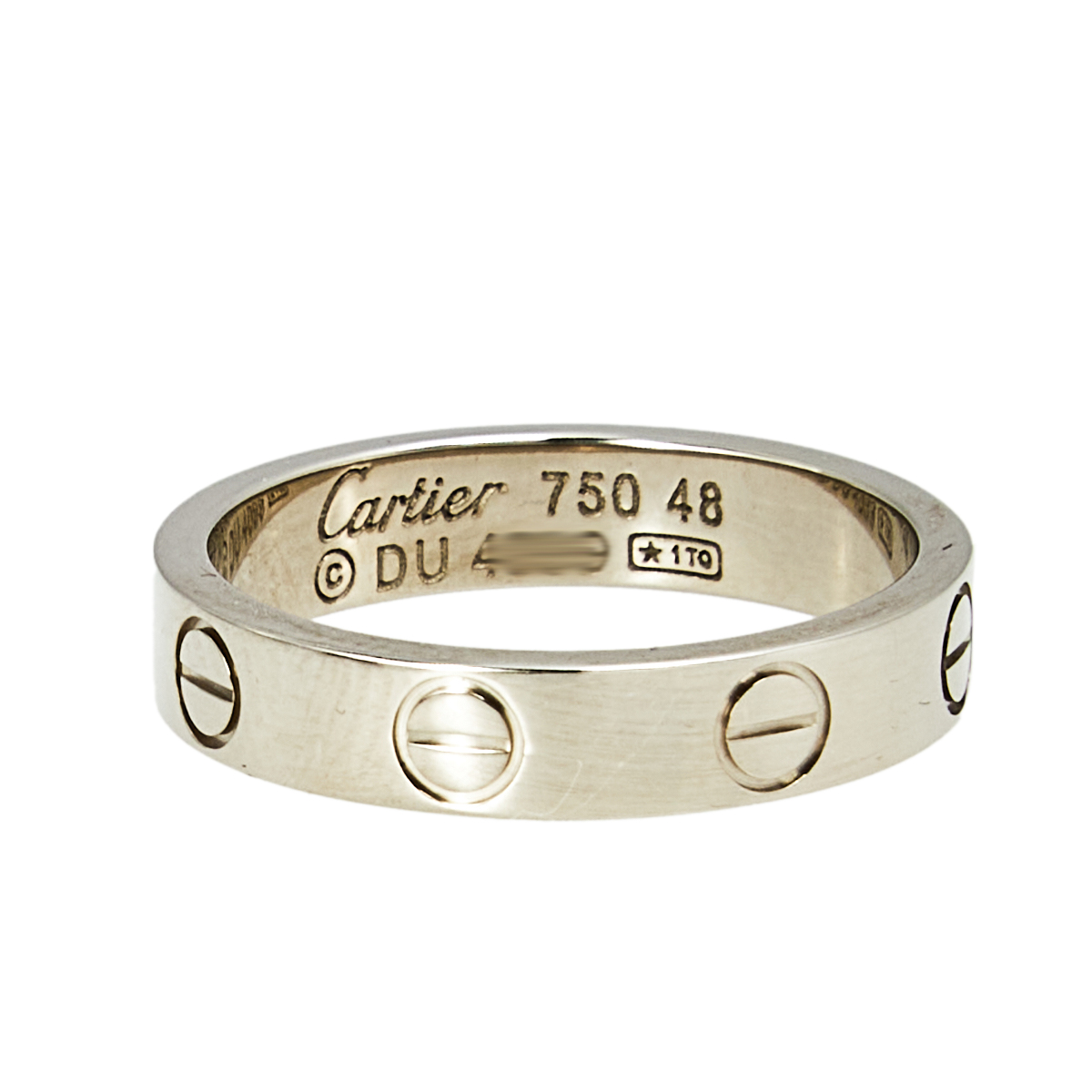 

Cartier Love 18k White Gold Narrow Wedding Band Ring Size