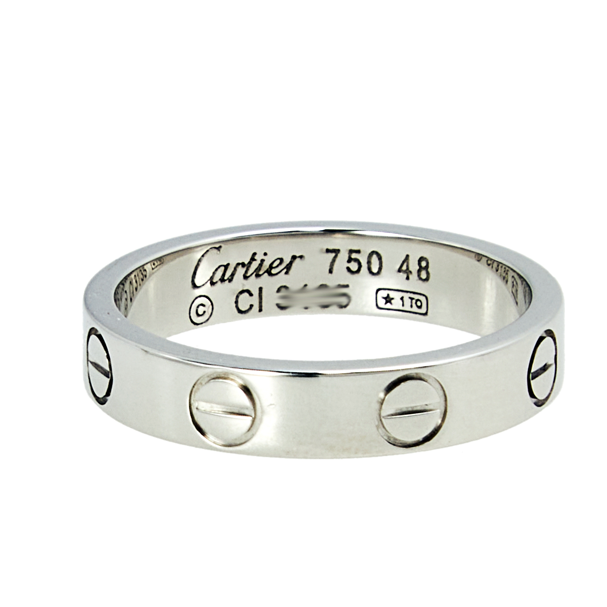 

Cartier Love 18k White Gold Narrow Wedding Band Ring Size