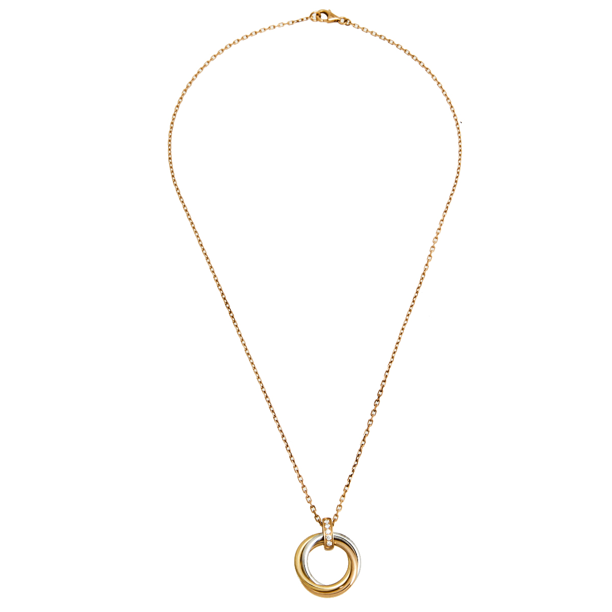 

Cartier Trinity Diamond 18K Three Tone Gold Pendant Necklace