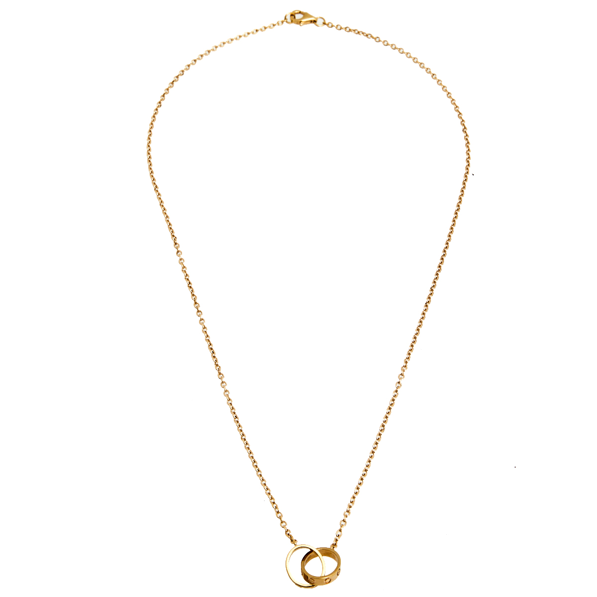 

Cartier Love 2 Interlocking Loop 18k Rose Gold Necklace