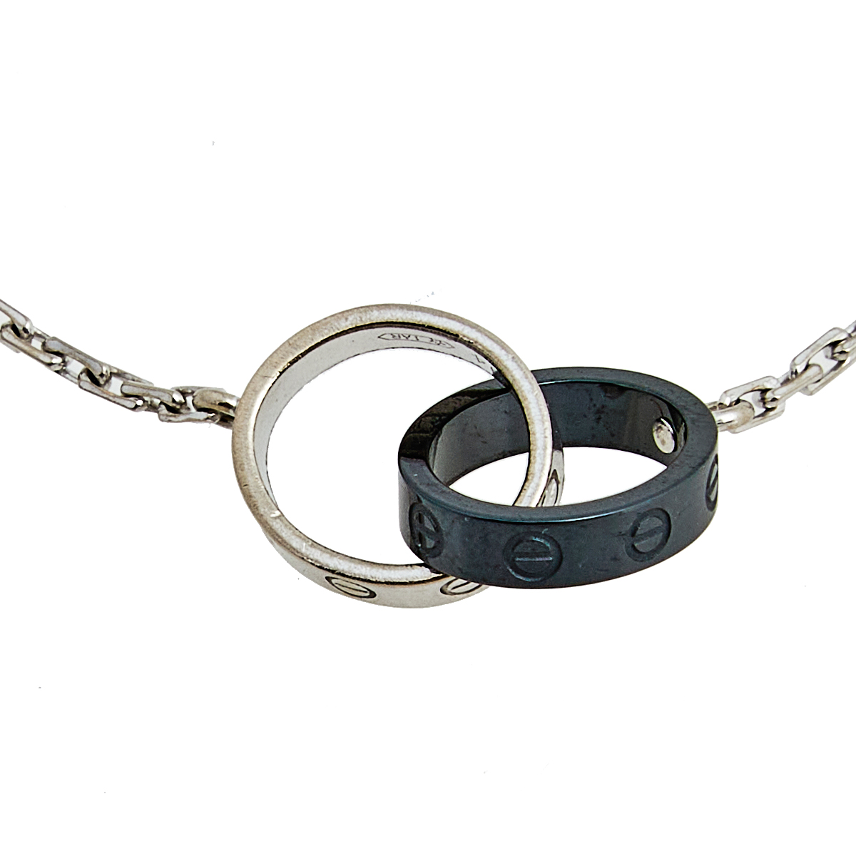 

Cartier Love Interlocking Loop Black Ceramic 18k White Gold Bracelet