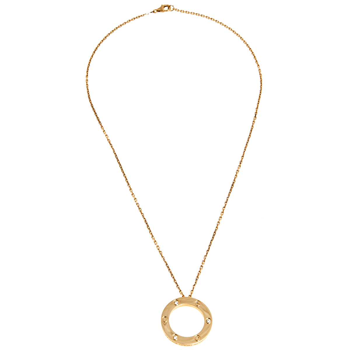 

Cartier Love 3 Diamond 18k Rose Gold Pendant Necklace