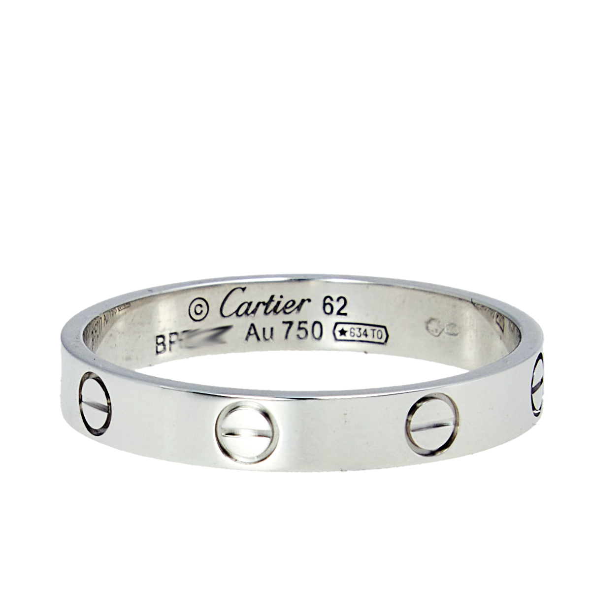 

Cartier Love 18K White Gold Narrow Wedding Band Ring Size