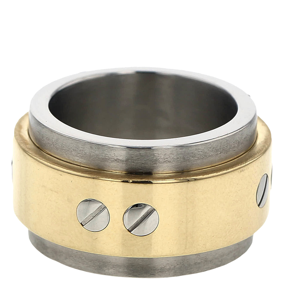 

Cartier Santos 100 18K Yellow Gold Stainless Steel Ring EU 64