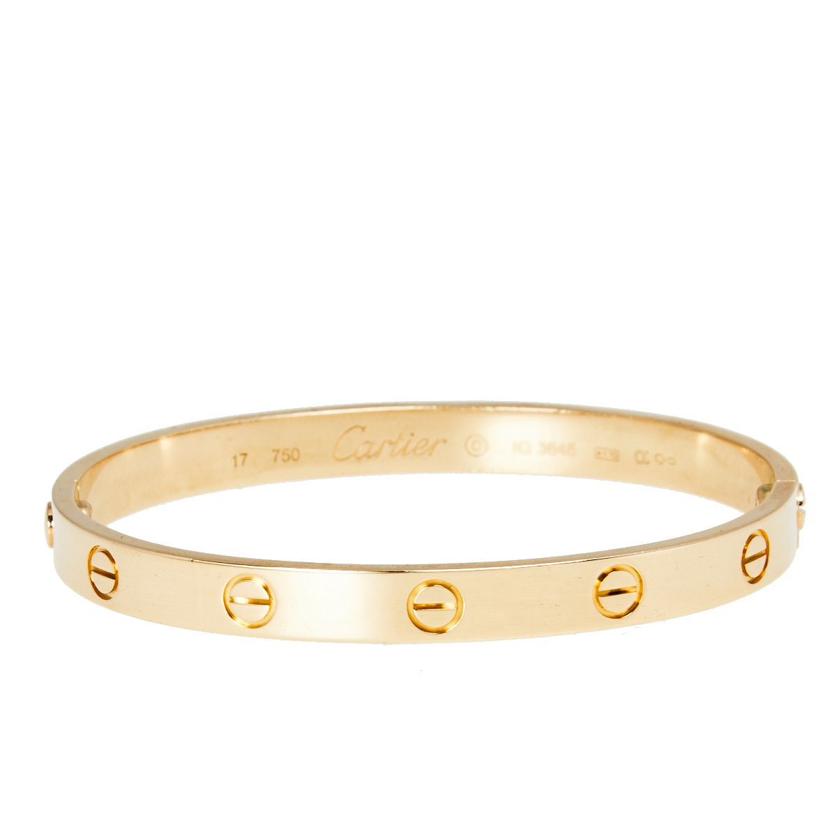Pre-owned Cartier Love 18k Rose Gold Bracelet 17 | ModeSens
