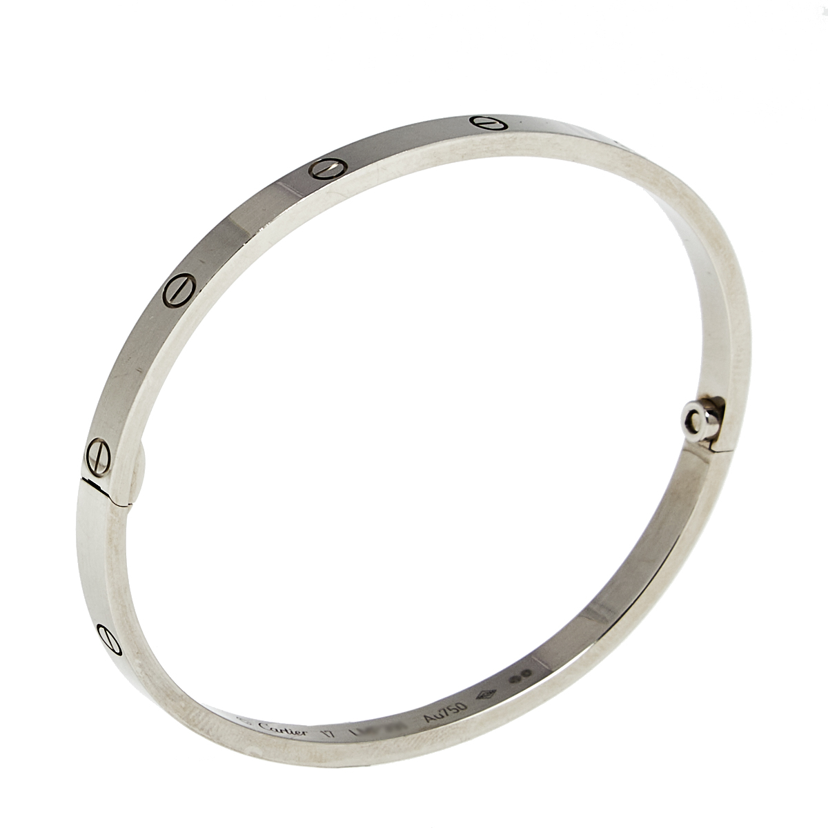 

Cartier Love 18k White Gold Narrow Bangle Bracelet 17