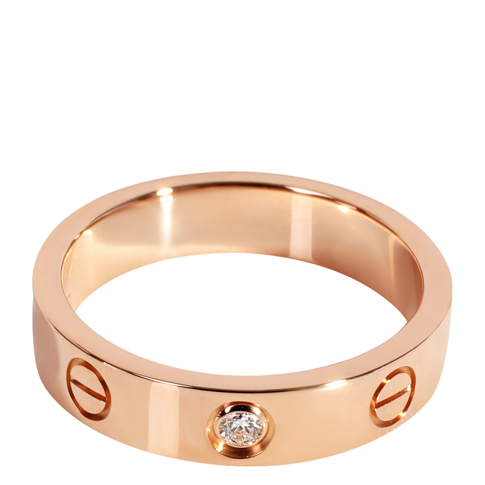 

Cartier Love 18K Rose Gold Diamond Ring EU 50