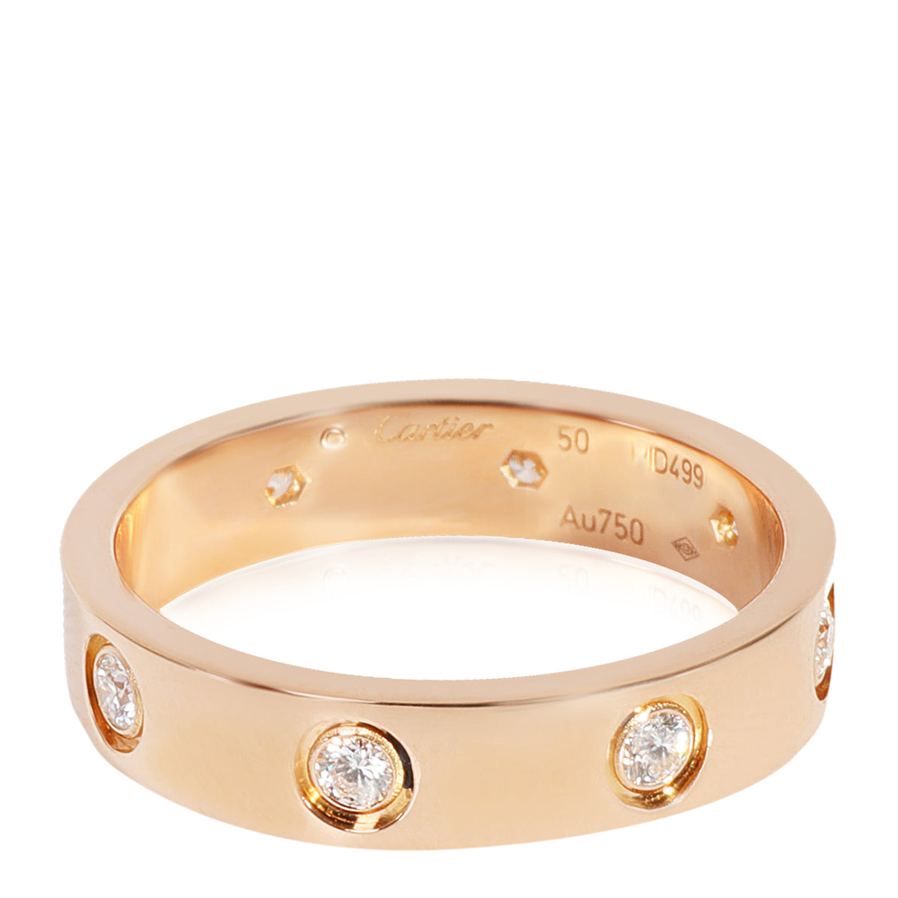 

Cartier Love 18K Rose Gold Diamond Ring EU 50