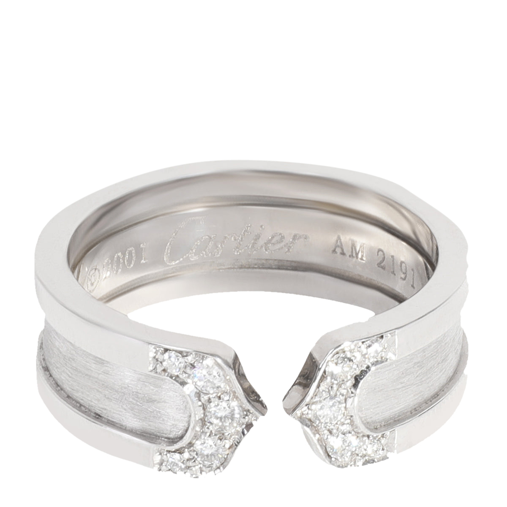 

Cartier C De Cartier 18K White Gold Diamond Ring EU 51