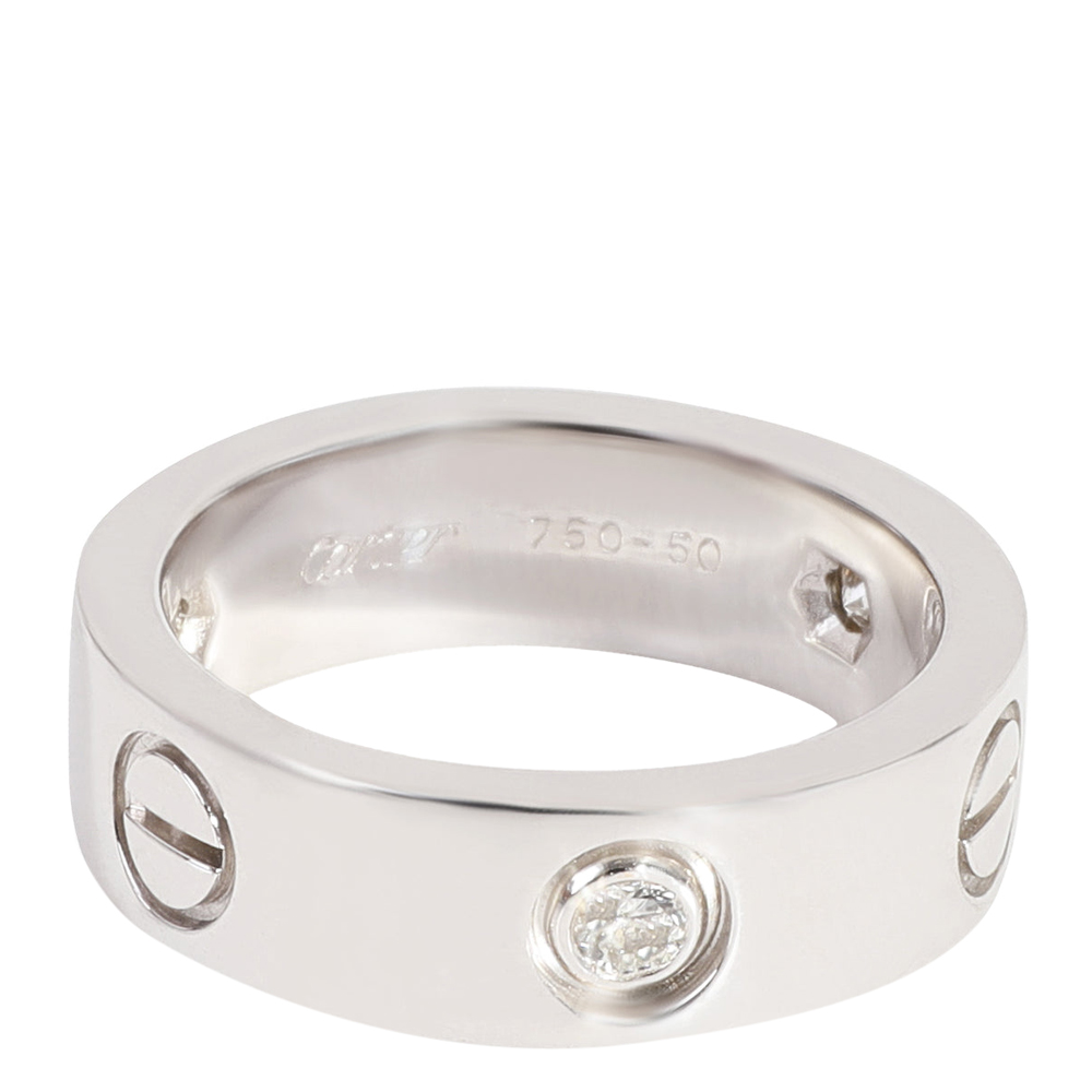 

Cartier Love 18K White Gold Diamond Ring EU 50