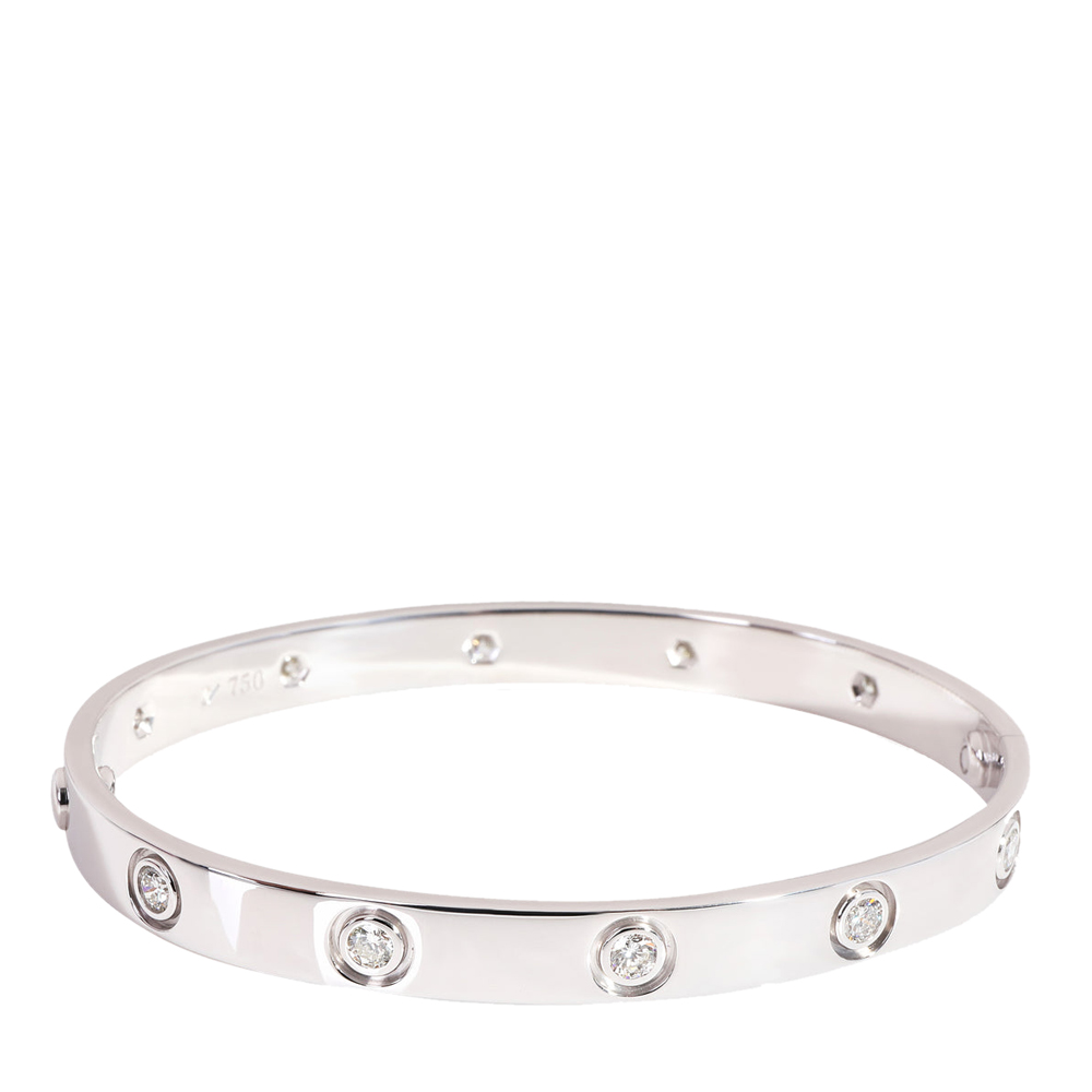 

Cartier Love 18K White Gold Diamond Bracelet 17