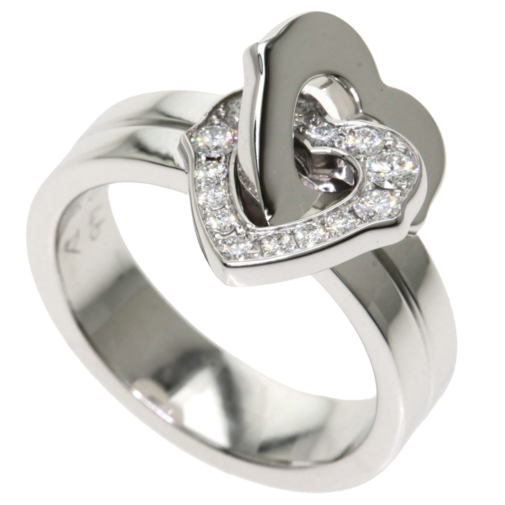 

Cartier Double Heart 18K White Gold Diamond Ring EU