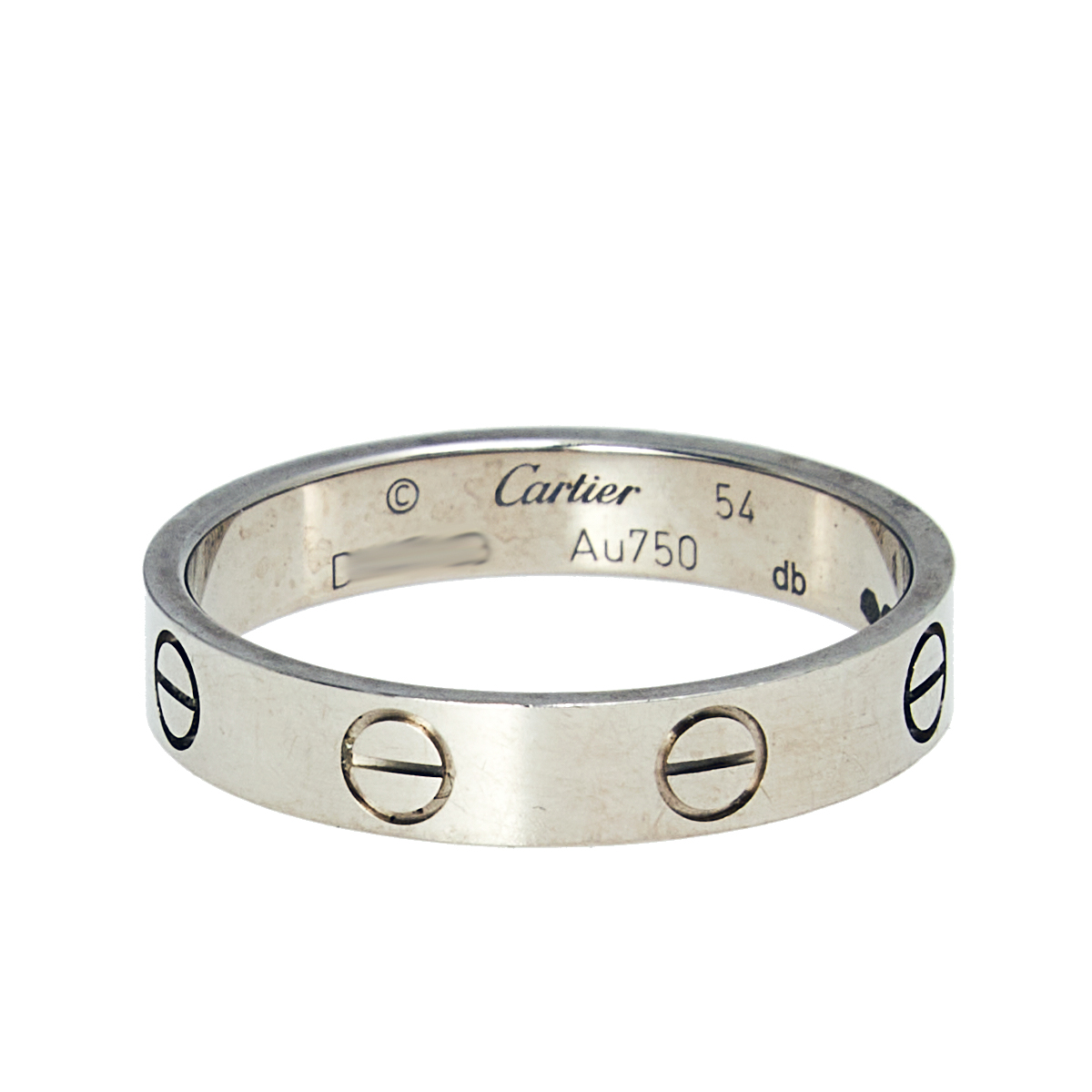

Cartier Love 18k White Gold Narrow Wedding Band Ring Size