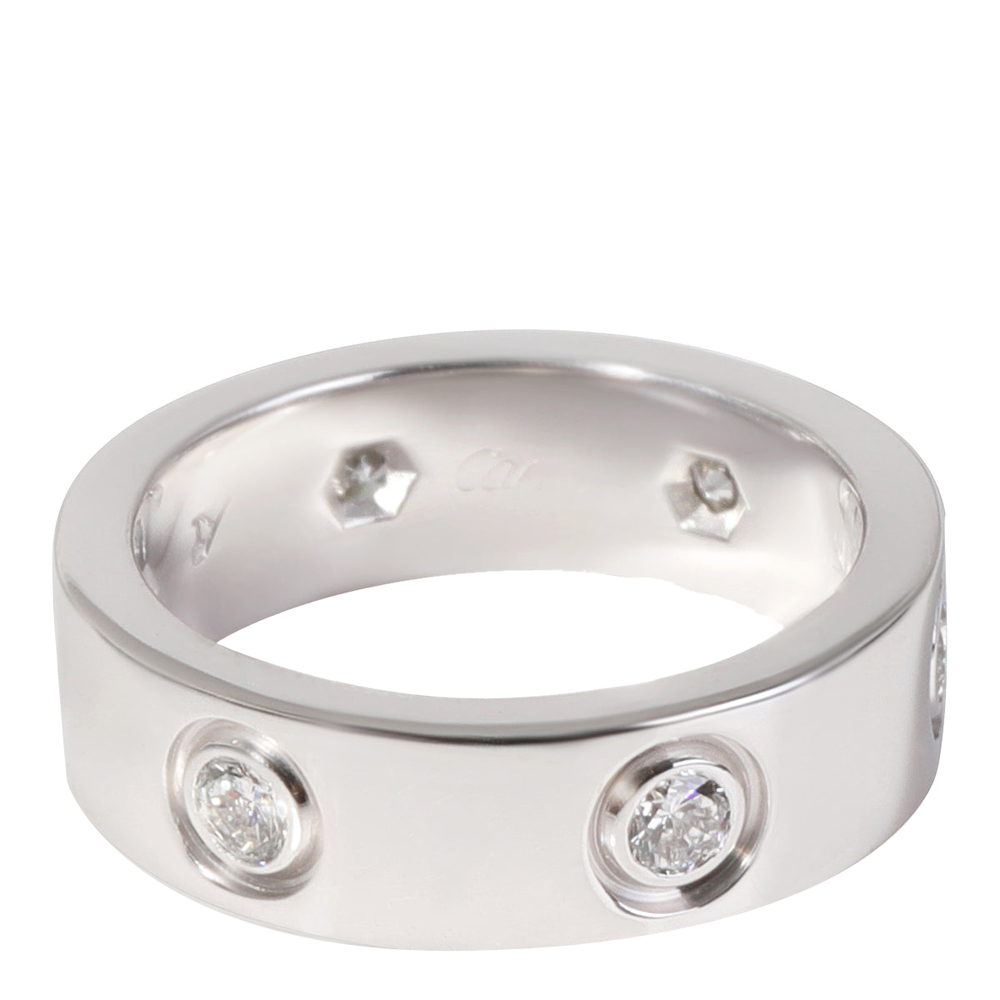 

Cartier Love 18K White Gold Diamond Ring EU 48