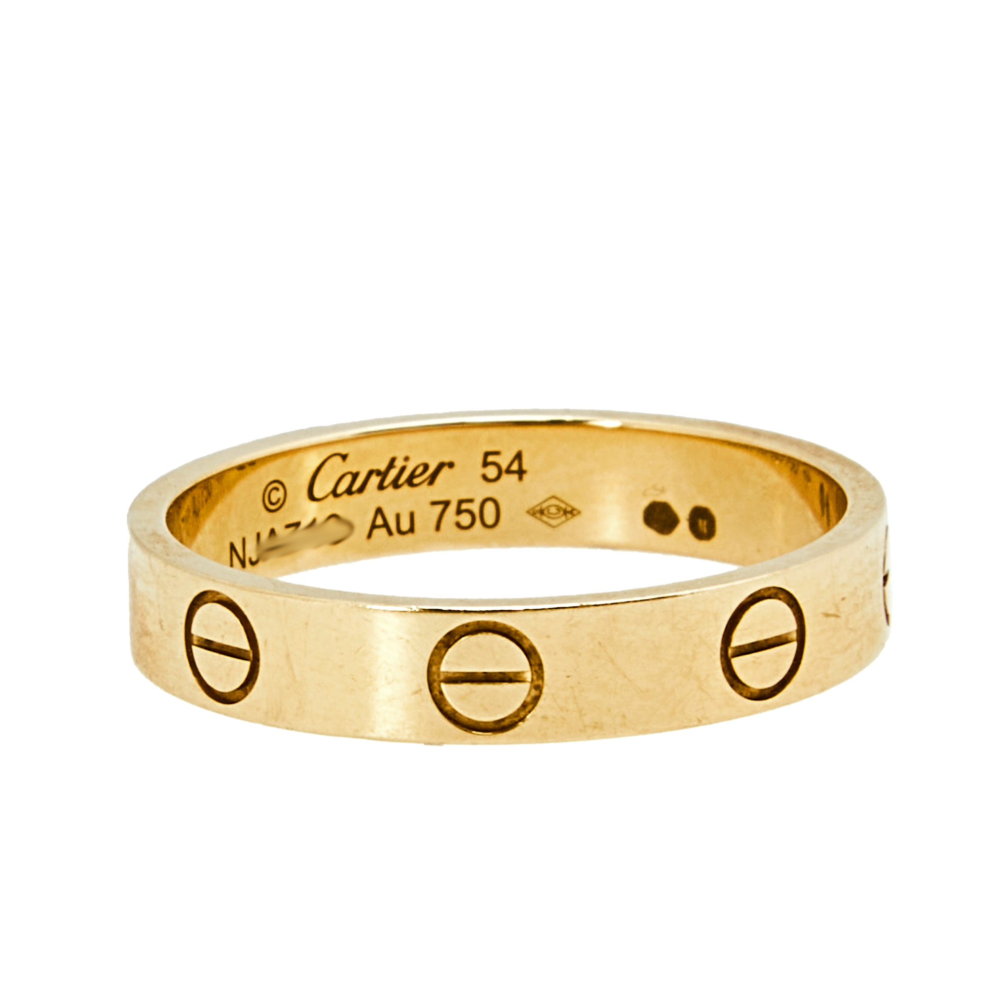 

Cartier Love 18k Yellow Gold Narrow Wedding Band Ring Size