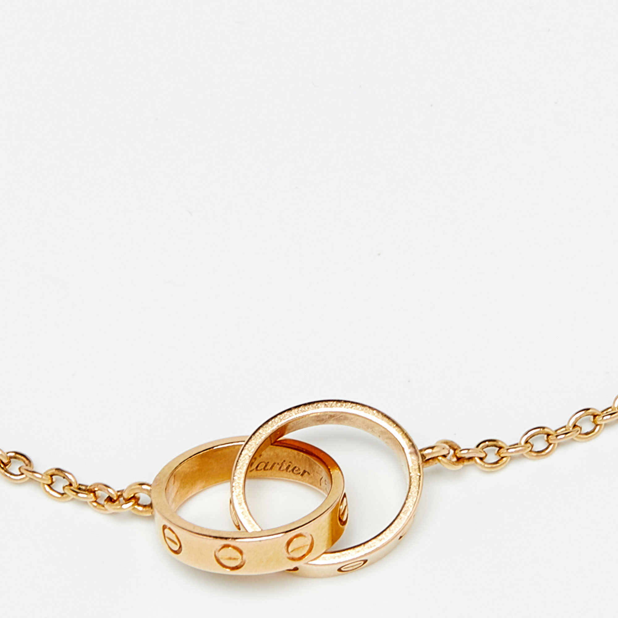 

Cartier Love Interlocking Loop 18k Rose Gold Link Bracelet