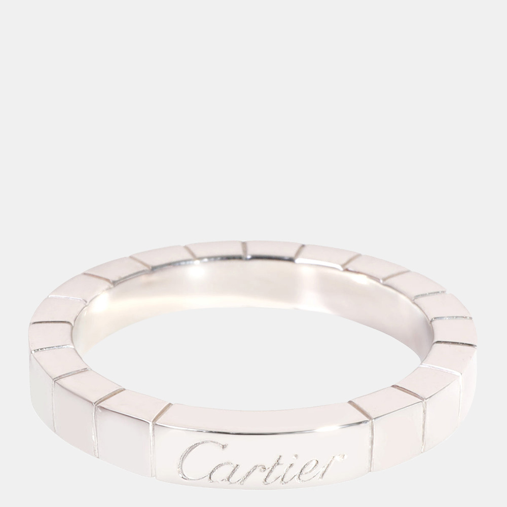 

Cartier Lanieres Band 18K White Gold Ring EU 53